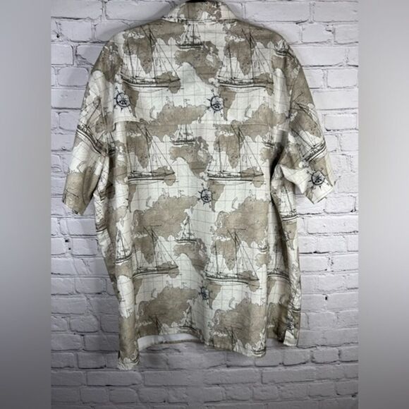 Chaps Nautical Performance Map‎ Sailboat Vented Fishing Shirt XXL Lightweight - Picture 2 of 9